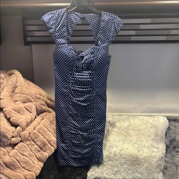 guess blue and white dress Aqua Garage aquagarage One-piece dress for women, spring/summer, sleev